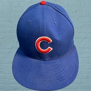 Chicago Cubs New Era 59Fifty 7 3/8 MLB Official On Field Baseball Hat Cap Fitted